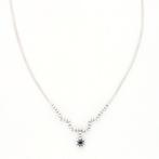 Halsketting - 18 karaat Witgoud Saffier - Diamant, Handtassen en Accessoires, Kettingen, Nieuw