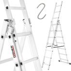 Vouwladder - 3x7 treden - werkhoogte 4,24 m - aluminium, Doe-het-zelf en Bouw, Ladders en Trappen, Ophalen of Verzenden, Nieuw