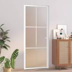 vidaXL Binnendeur 83x201,5 cm matglas en aluminium wit, Doe-het-zelf en Bouw, Verzenden, Nieuw