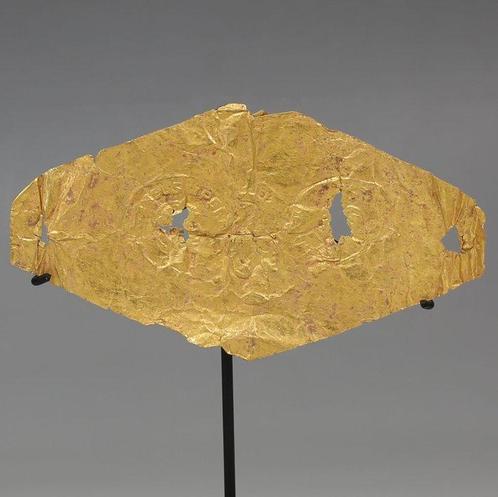 Oud-Romeins Goud Blad / Folie mondstuk of diadeem met het, Verzamelen, Mineralen en Fossielen