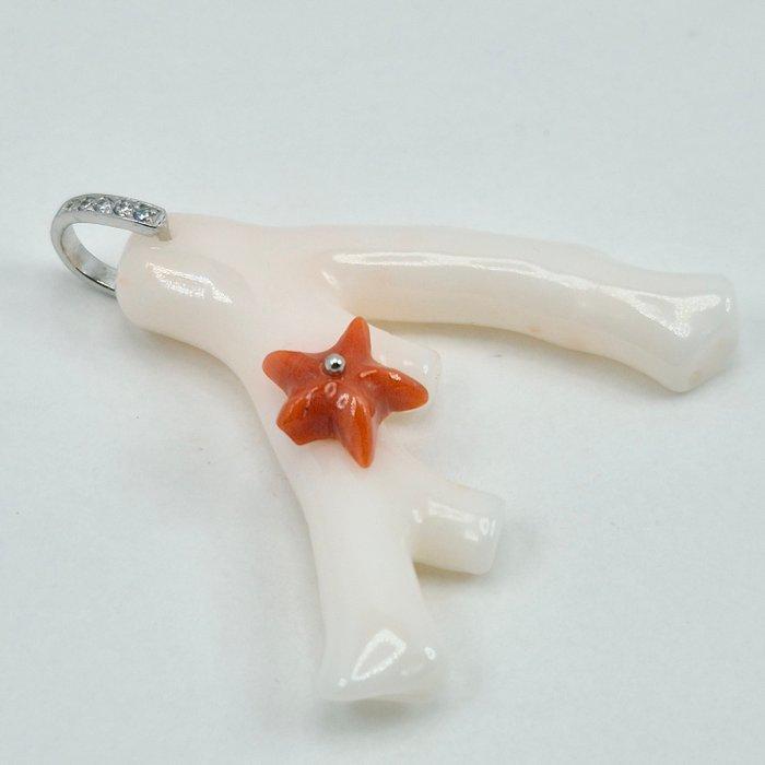 Koraal - Zilver - Hanger - ROODHAAK, Verzamelen, Mineralen en Fossielen