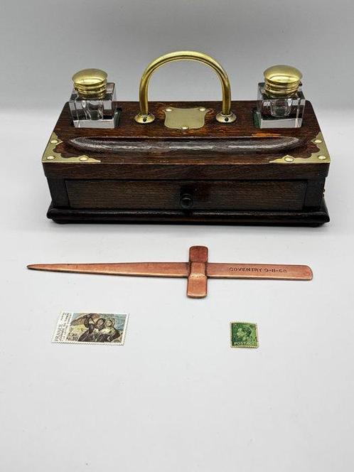 Art Deco Brievenbus (6) - Antique Desktop Inkwell / Letter, Antiek en Kunst, Curiosa en Brocante