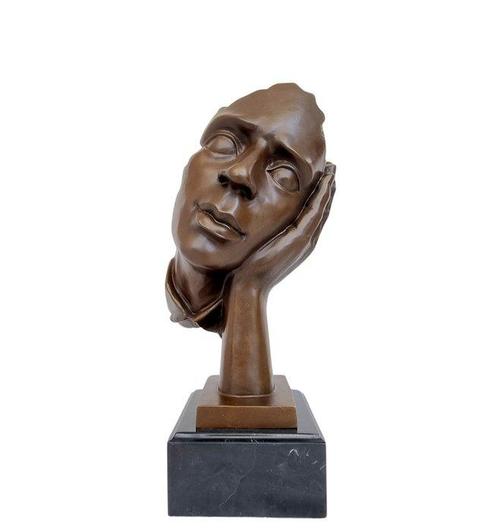 STB-ART - sculptuur, A pensive man - 45 cm - Brons, Marmer, Antiek en Kunst, Kunst | Designobjecten