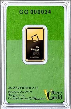 10 gram - Goud .999 - Valcambi, Switzerland - Verzegeld en, Postzegels en Munten, Edelmetalen en Baren