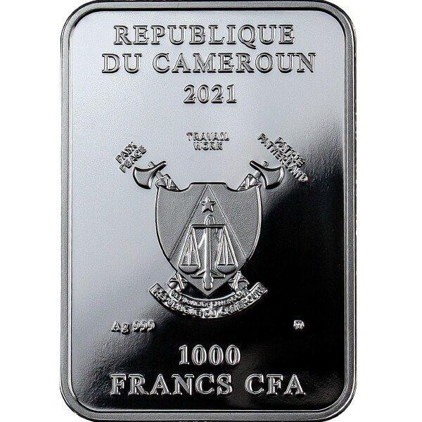 Kameroen. 1000 Francs 2021 Strength Tarot, (.999) Black, Postzegels en Munten, Munten | Europa | Niet-Euromunten