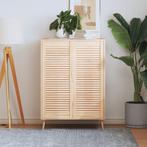 vidaXL Kastdeuren met lamellen 2 st 99,3x39,4 cm massief, Doe-het-zelf en Bouw, Verzenden, Nieuw