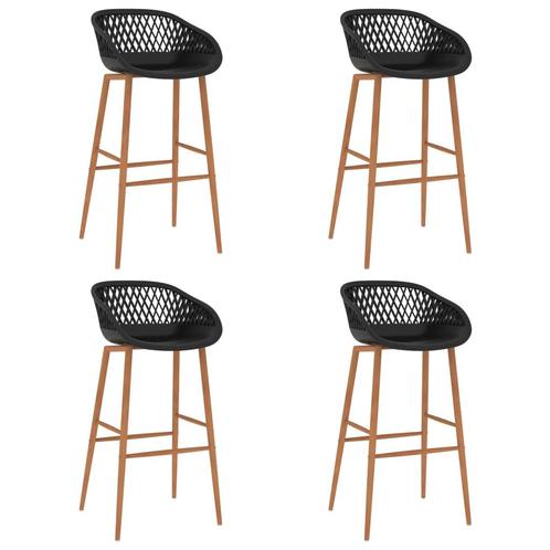 vidaXL Barstoelen 4 st zwart, Huis en Inrichting, Barkrukken, Nieuw, Verzenden