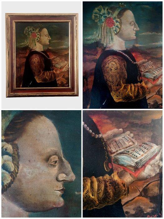 Piero della Francesca (1415-1492), da - Ritratto di Battista, Antiek en Kunst, Kunst | Schilderijen | Klassiek