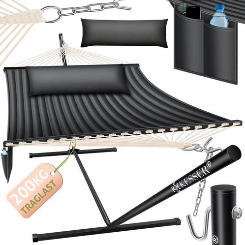 KESSER® Hangmat - Voor 2 personen - Tot 200kg - Antraciet, Tuin en Terras, Overige Tuin en Terras, Verzenden