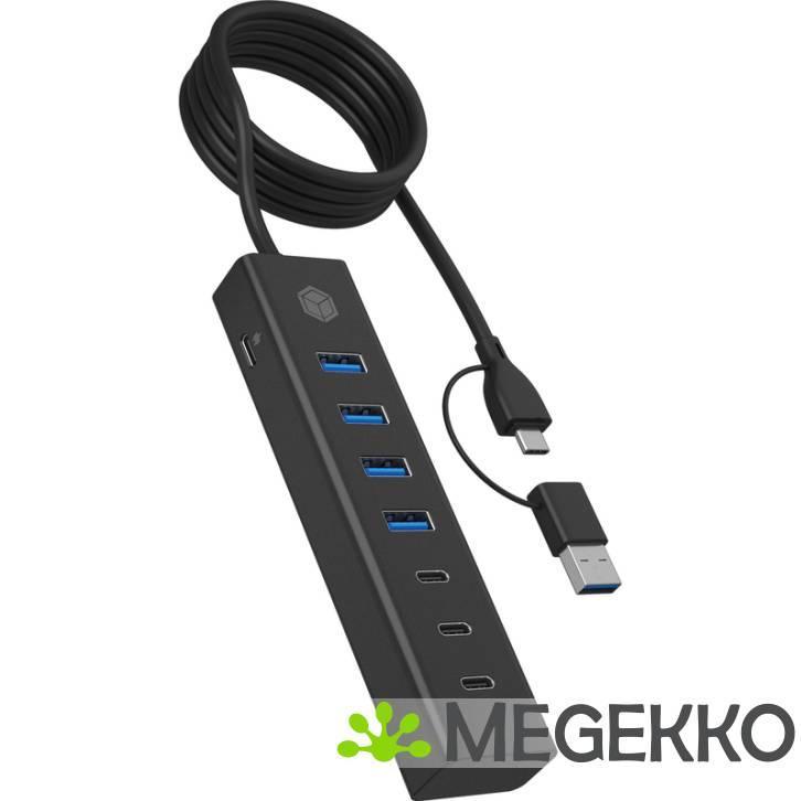 ICY BOX IB-HUB1737-C3 USB 3.2 Gen 1 (3.1 Gen 1) Type-C 5000, Computers en Software, USB Sticks, Nieuw, Verzenden