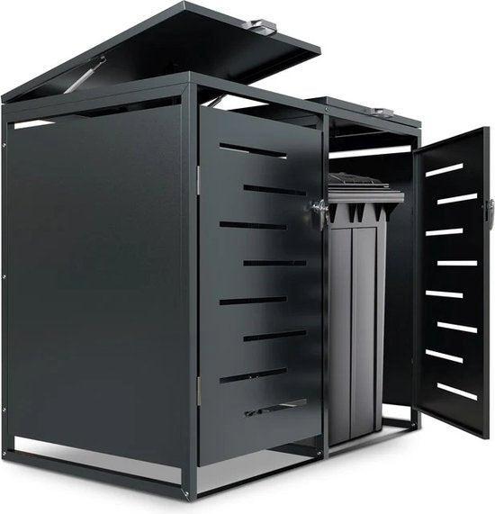 2dekans | Metalen Containerberging Arel - 120L - 2-Delig, Huis en Inrichting, Woonaccessoires | Prullenbakken, Ophalen of Verzenden