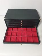 Accessoires. Black eco-leather coin cabinet for 72 places
