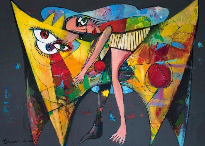 Andrzej Gudaski - My yellow dog - XL, Antiquités & Art, Art | Objets design