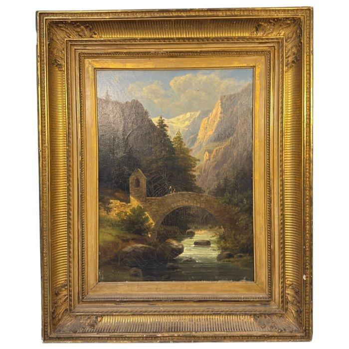 Duitse school (XIX) - Landschaft, Antiek en Kunst, Kunst | Schilderijen | Klassiek