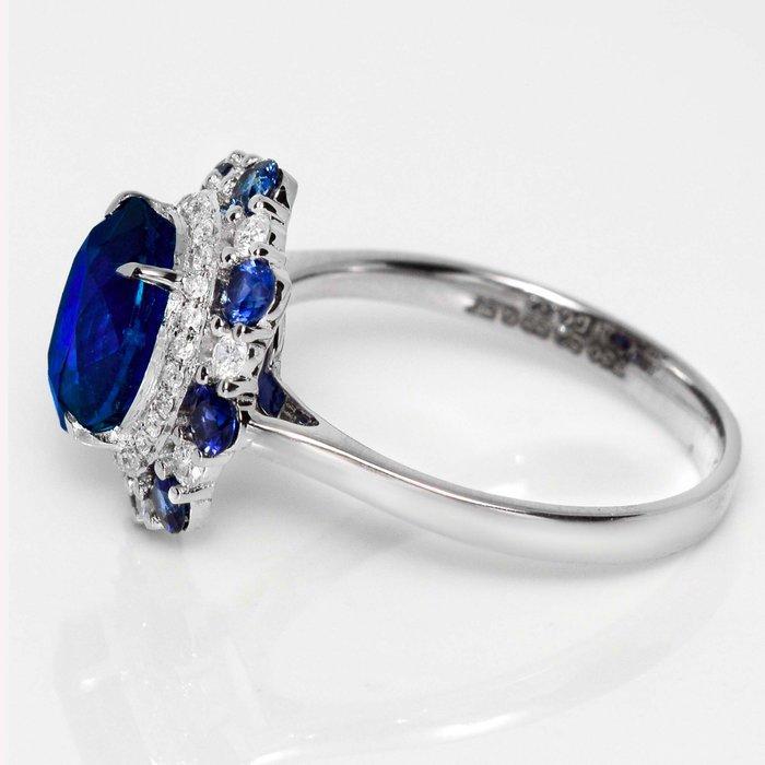 Ring - 18 karaat Witgoud, Lotos 2,99 ct Koninklijk Blauw -, Bijoux, Sacs & Beauté, Bagues