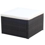 vidaXL Voetenbank/poef bruin 53x53x30 cm poly rattan, Verzenden, Nieuw