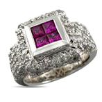 Bague - 18 carats Bague exclusive en or blanc 18K, rubis de, Bijoux, Sacs & Beauté