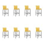 Set van 8 Leren barkrukken Revolt hoog - Toledo Giallo, Ophalen of Verzenden