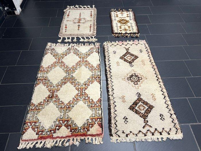 Marokko Berber 4er - Vloerkleed - 150 cm - 75 cm, Huis en Inrichting, Stoffering | Tapijten en Vloerkleden