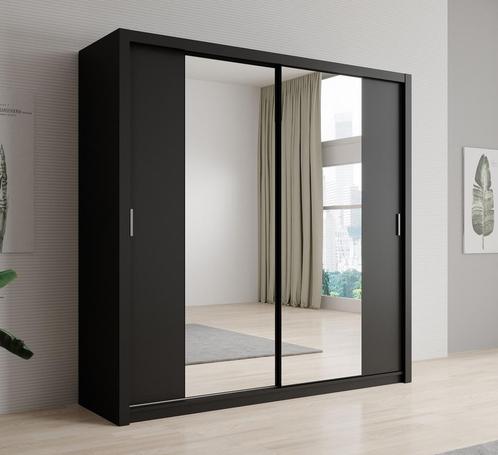 Kledingkast mat zwart 220x62x215 Garderobekast schuifdeuren, Huis en Inrichting, Kasten | Overige, Nieuw, Verzenden