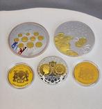 Tchad, France. Lot de 3 Médailles et deux monnaies en Or