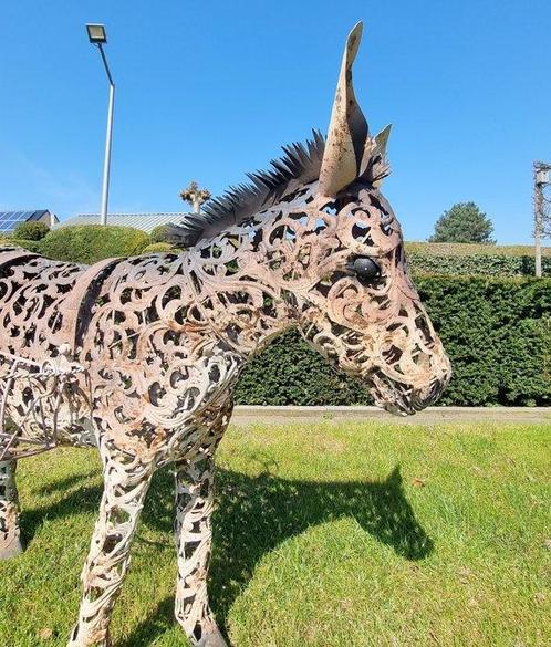 Large donkey flower basket - Beeldje - Ezel - IJzer, Antiek en Kunst, Kunst | Designobjecten