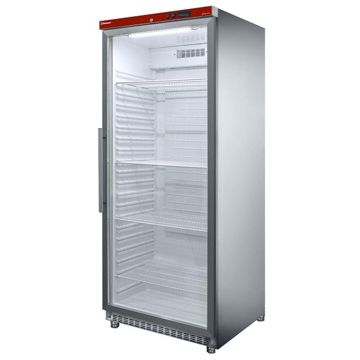 Koelkast GN 2/1, glazen deur, geventileerd, 600 liter. R.V.S, Zakelijke goederen, Horeca | Keukenapparatuur, Koelen en Vriezen