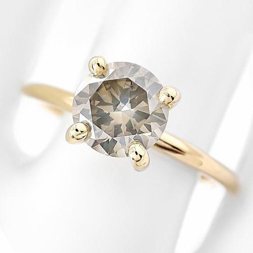 Zonder Minimumprijs - Ring - 14 karaat Geel goud -  1.17ct., Handtassen en Accessoires, Ringen
