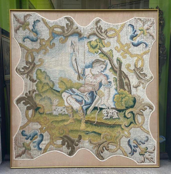 Wandtapijt - 116 cm - 109 cm - Wandtapijt met afbeelding van, Antiek en Kunst, Antiek | Overige Antiek