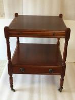 Ghinza - Centre de table - Acajou - Tablette sur roulettes, Nieuw