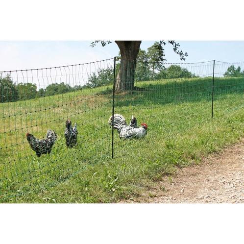 Kippennet 50 mtr -h 112cm - 15 steekpaaltjes ( met dubbele, Dieren en Toebehoren, Stalling en Weidegang