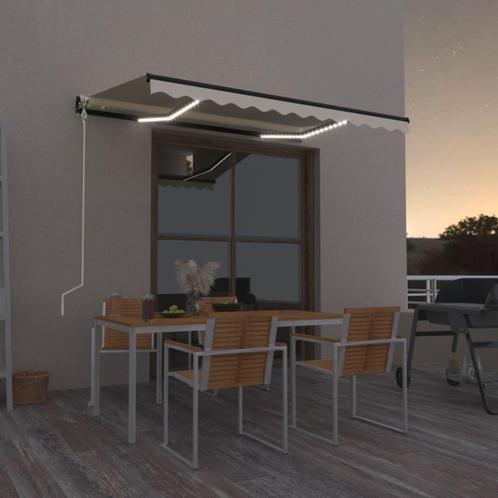 vidaXL Luifel automatisch met LED en windsensor 350x250 cm, Jardin & Terrasse, Protection solaire, Envoi