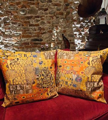 ensemble de 2 coussins Gustave Klimt Art Nouveau -60x60cm-
