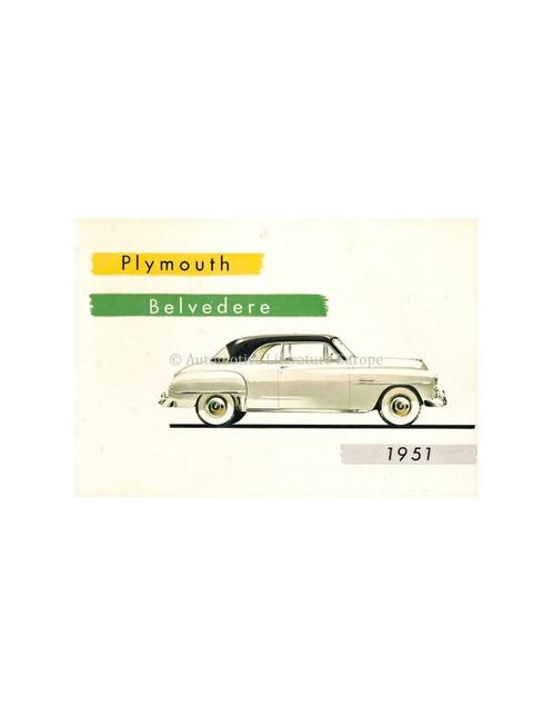 1951 PLYMOUTH BELVEDERE BROCHURE ENGELS, Boeken, Auto's | Folders en Tijdschriften