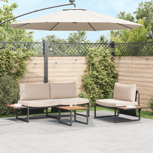 vidaXL Bruine tuin koffietafel 55x55x35 cm DPC en Staal, Tuin en Terras, Tuinsets en Loungesets, Nieuw, Verzenden