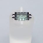 Argent, Art déco, spinelle verte (testé) - Bague