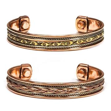 Armbanden koper set van 2 stuks (B) - magnetisch, Ophalen of Verzenden, Lichaamsverzorging