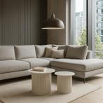 Tables dappoint cannelées - taupe - Lot de 2, Huis en Inrichting, Verzenden