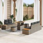 vidaXL Tuinbank Set 8 pcs Grijs poly rattan, Tuin en Terras, Verzenden, Nieuw