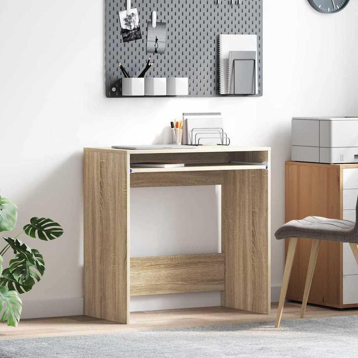 vidaXL Bureau met plank Sonoma eiken 77,5 x 43 x 79 cm, Huis en Inrichting, Bureaus, Nieuw, Verzenden