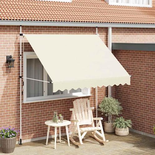 vidaXL Luifel handmatig uittrekbaar 250 cm crème, Tuin en Terras, Zonneschermen, Nieuw, Verzenden