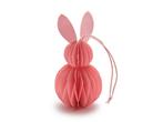 Actie paashaas konijntje honeycomb hanger 6*12 cm roze paper, Nieuw