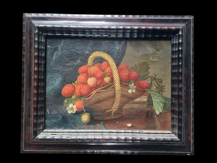 Matilde Bonaparte (1820-1904) - Cesto con fragole, Antiek en Kunst, Kunst | Schilderijen | Klassiek