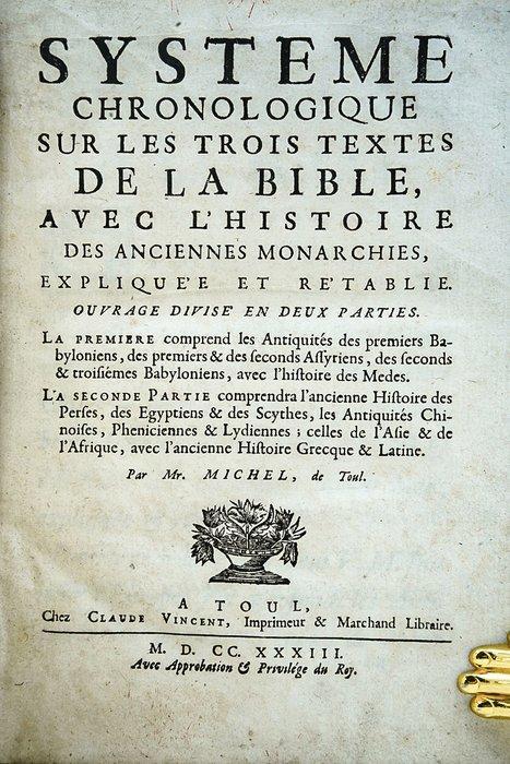 Mr. Michel de Toul - Système chronologique sur les trois, Antiek en Kunst, Antiek | Boeken en Manuscripten