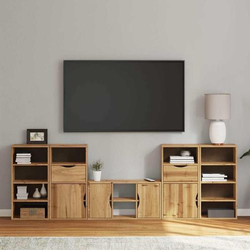 vidaXL 5-delige tv-meubels met opbergruimte ODDA massief, Huis en Inrichting, Kasten |Televisiemeubels, Nieuw, Verzenden