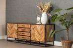 Dressoir Mangohout Gwenn 210 cm, Huis en Inrichting, Kasten | Dressoirs, Verzenden, Nieuw