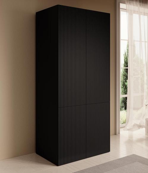 Kledingkast 90cm zwart scharnierdeuren - Garderobekast, Huis en Inrichting, Kasten | Overige, Nieuw, Verzenden