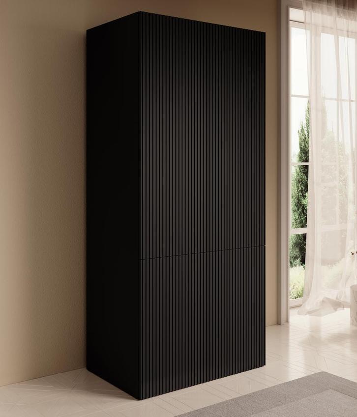 Kledingkast 90cm zwart scharnierdeuren - Garderobekast, Huis en Inrichting, Kasten | Overige, Nieuw, Verzenden