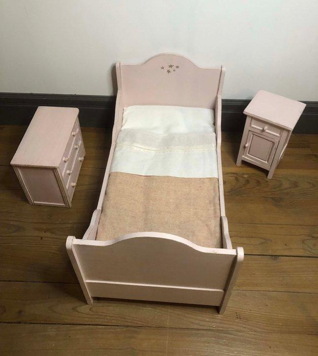 Ensemble - Poppenhuis Lit et Meuble de Poupée Bois -, Antiquités & Art, Antiquités | Jouets