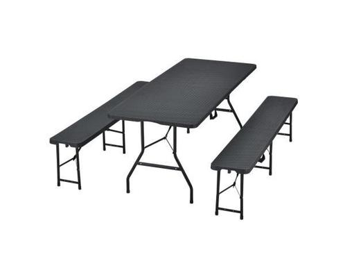 Veiling - Biertafel / bierbank / bierset - Kunststof / Rotan, Tuin en Terras, Tuintafels